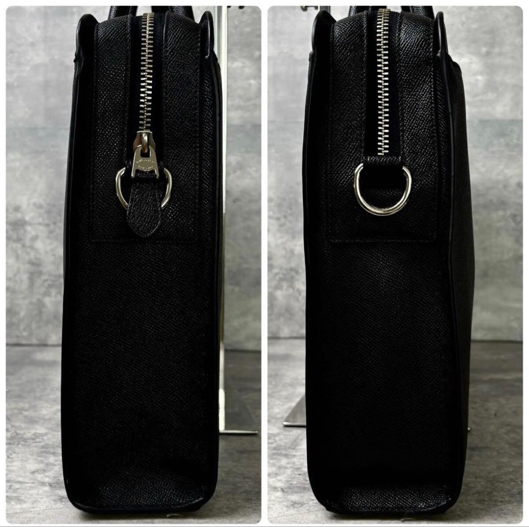 未使用級COACH コーチ メンズ ショルダー ビジネス レザー ブラック