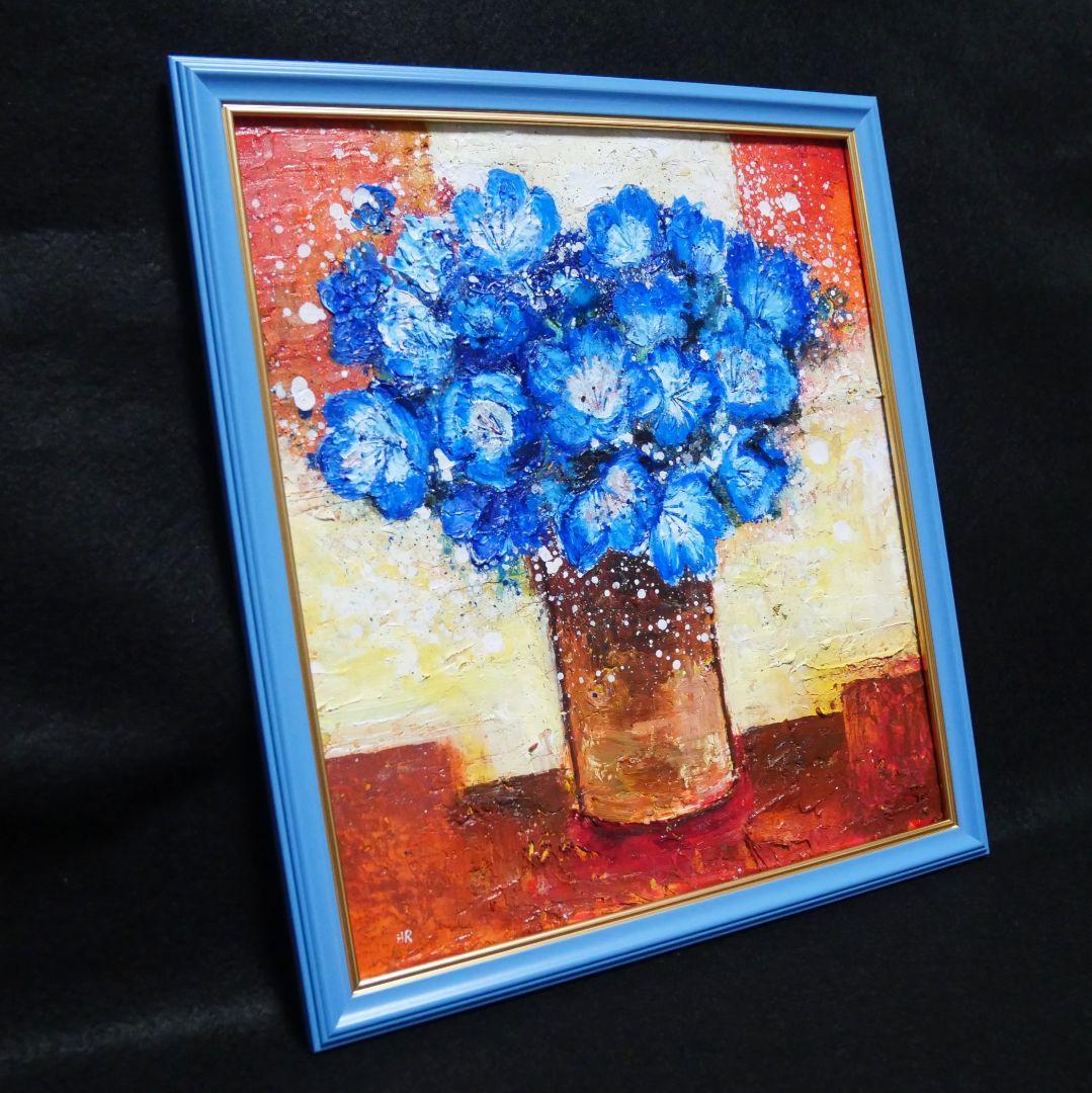 油絵 油彩 油彩画 絵 絵画 【Nemophila】