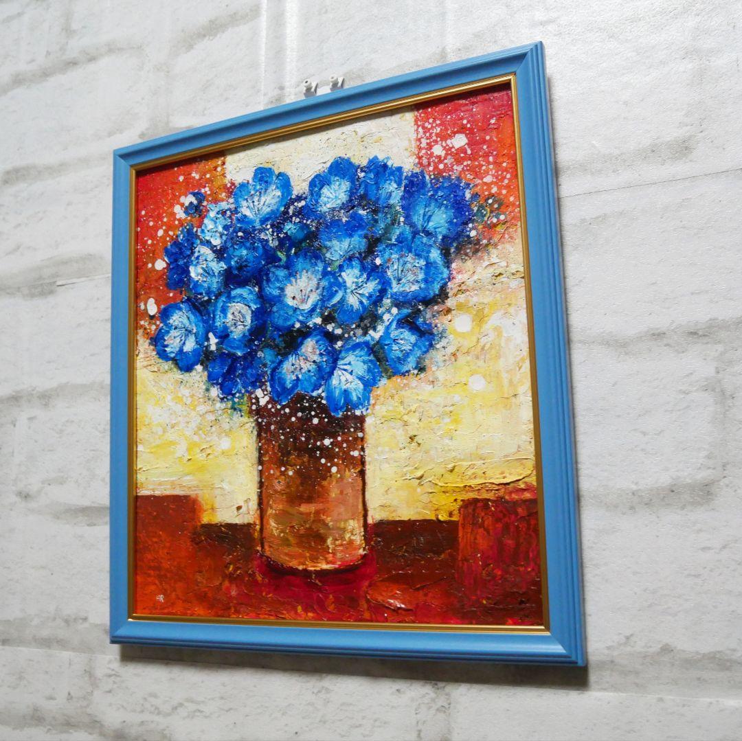 油絵 油彩 油彩画 絵 絵画 【Nemophila】