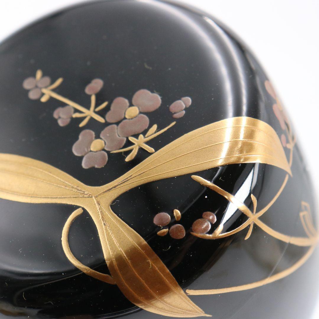 中川秀甫 おもだか蒔絵 中棗 茶道具 共箱　V921