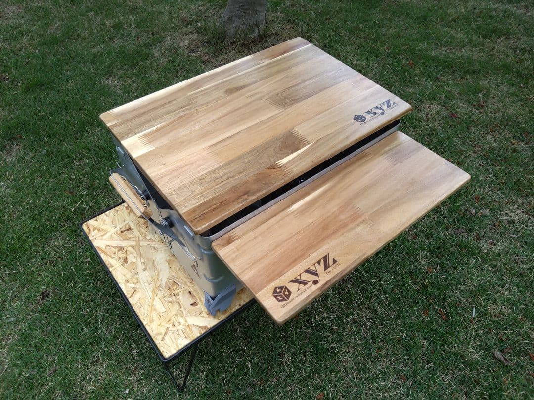 スノーピーク　シェルフコンテナ25用　スライド天板＆サイドテーブル＆サイドバー