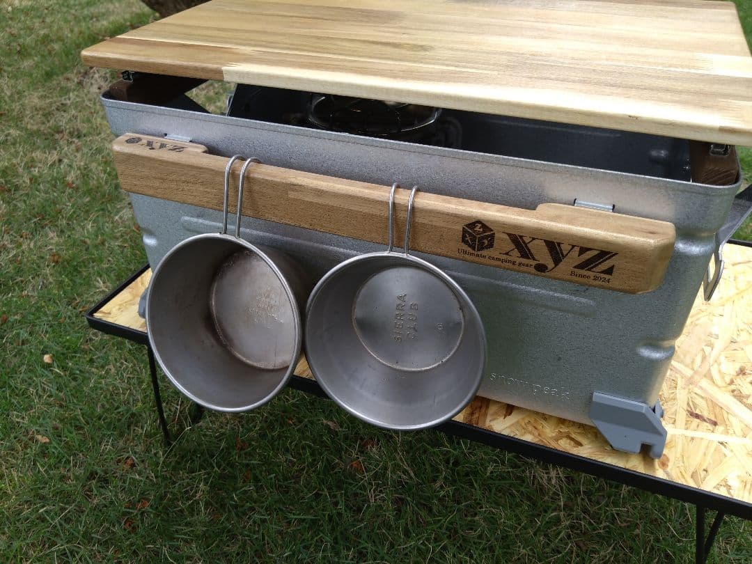 スノーピーク　シェルフコンテナ25用　スライド天板＆サイドテーブル＆サイドバー
