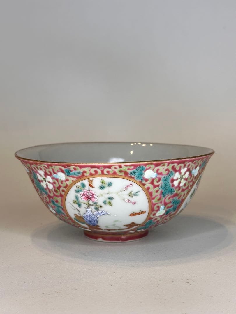 中国 大清光緒年製 花卉文 小碗 骨董品 コレクション 美品