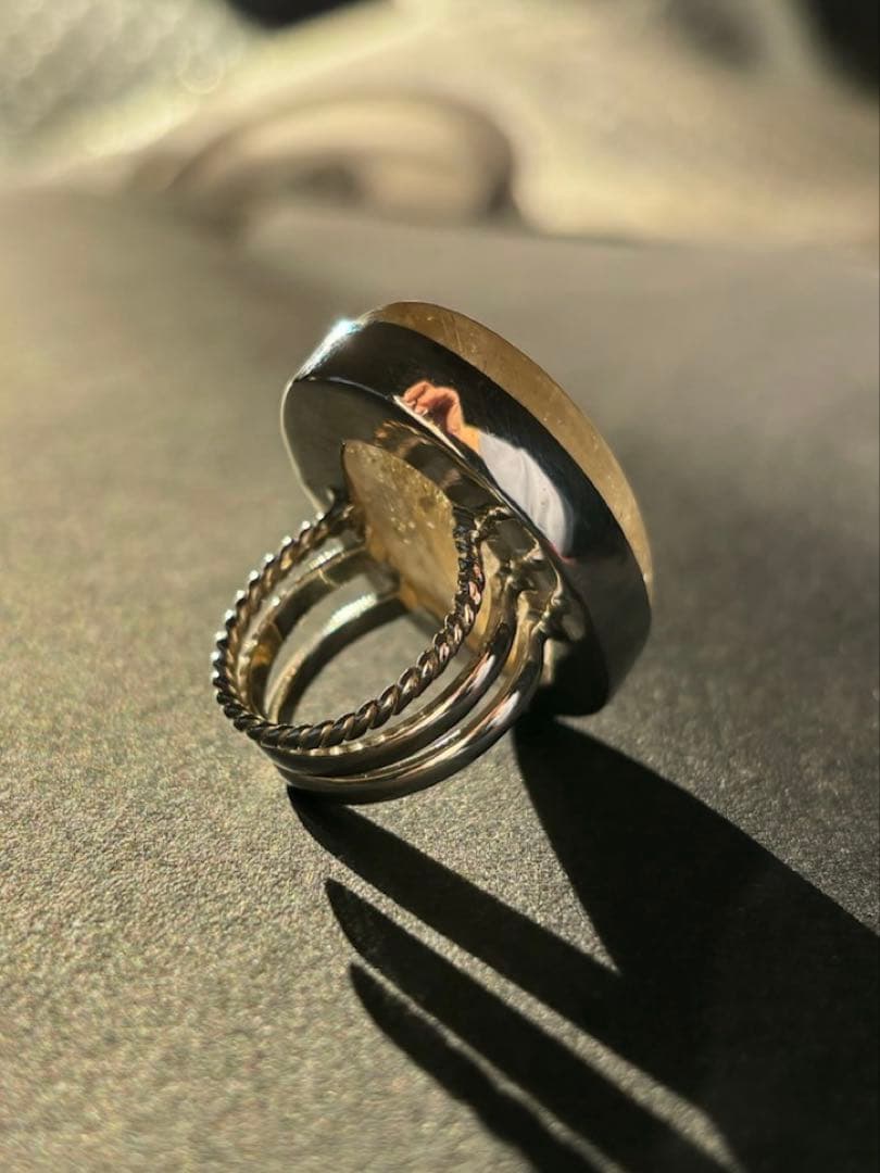 特別価格【新品】大きな　ルチルクォーツ　リング　13号