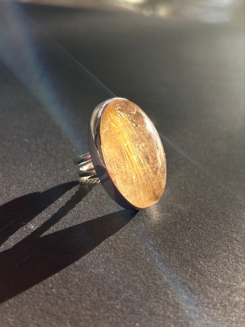 特別価格【新品】大きな　ルチルクォーツ　リング　13号