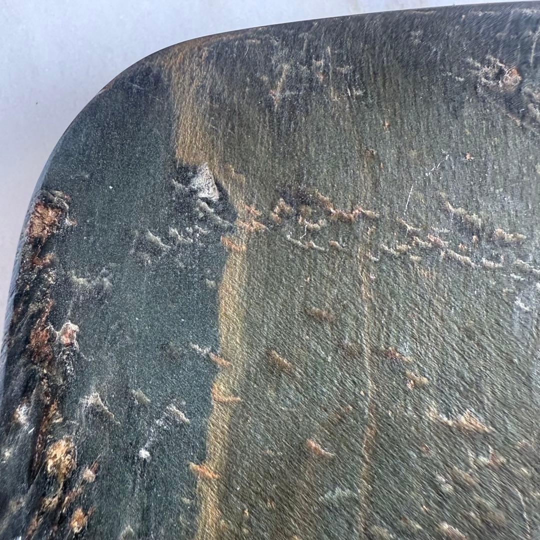 書きぞめに‼️旧家蔵出端渓硯『古松❌瀧　硯』」中國美術　唐木箱と蓋証明書付1点④