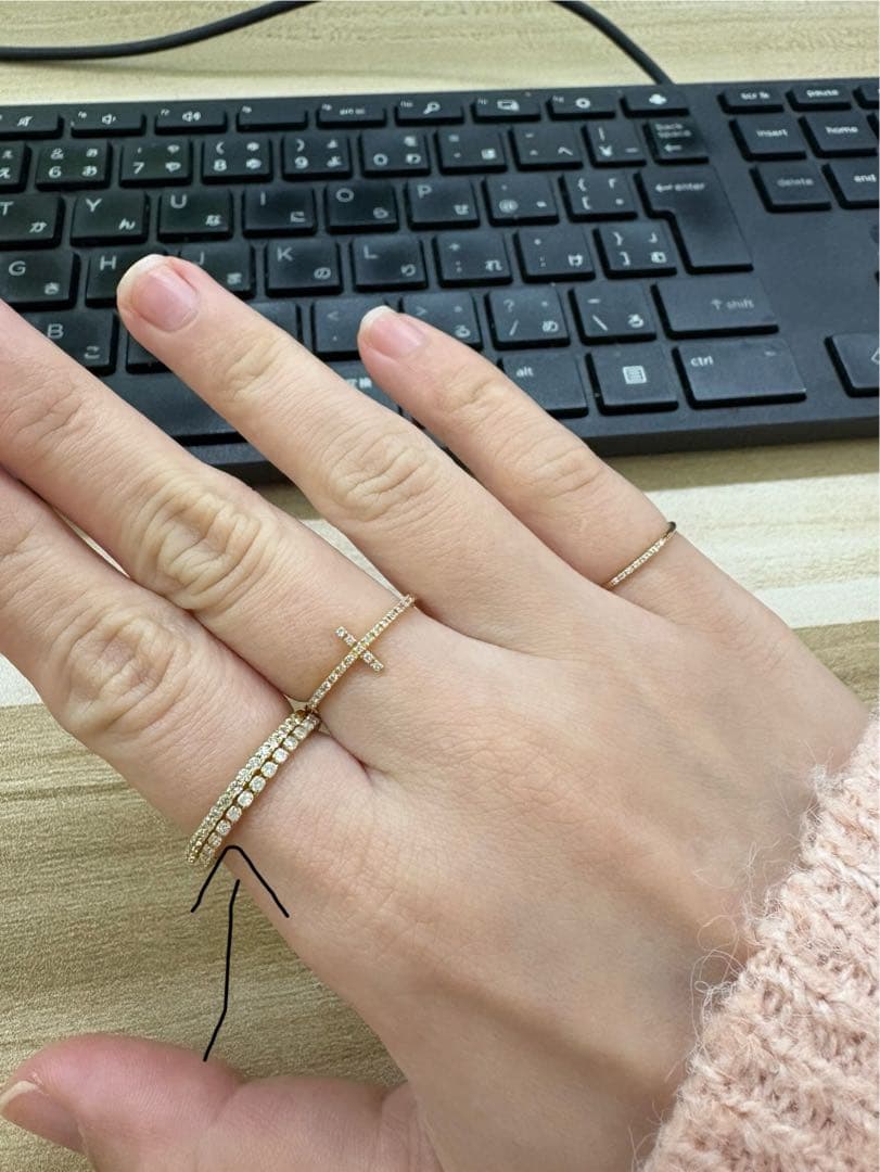 K18 YG ダイヤモンドフルエタニティリング14号