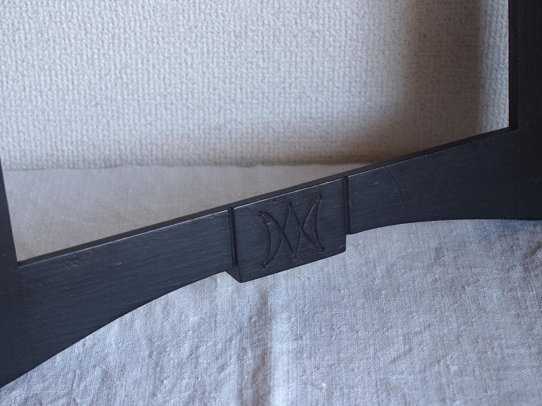 十字架と聖母マリアのイニシャルのある木製 フレーム 額縁 1900年/K344