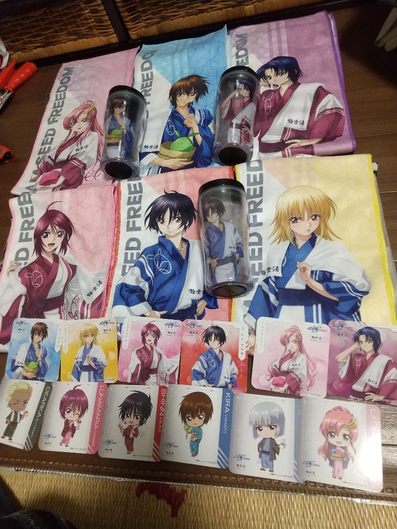 ガンダム SEED 極楽湯 コースター タオル タンブラー セット