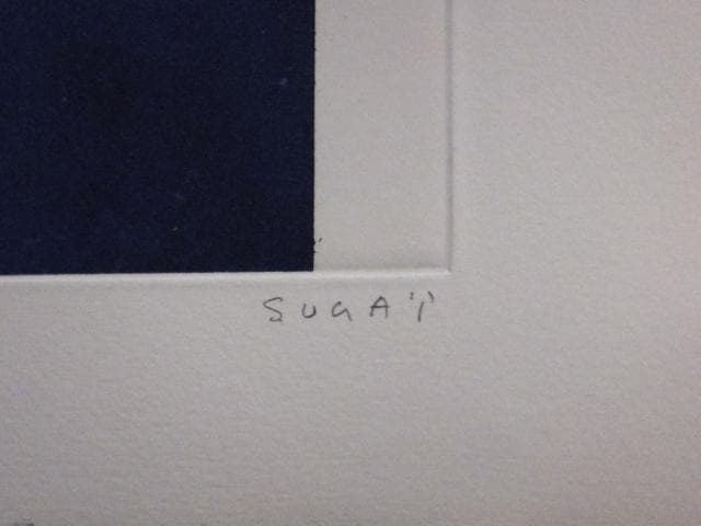 現代美術　菅井汲　直筆サイン『BLEU・S・SOLEIL』エッチング 0723S