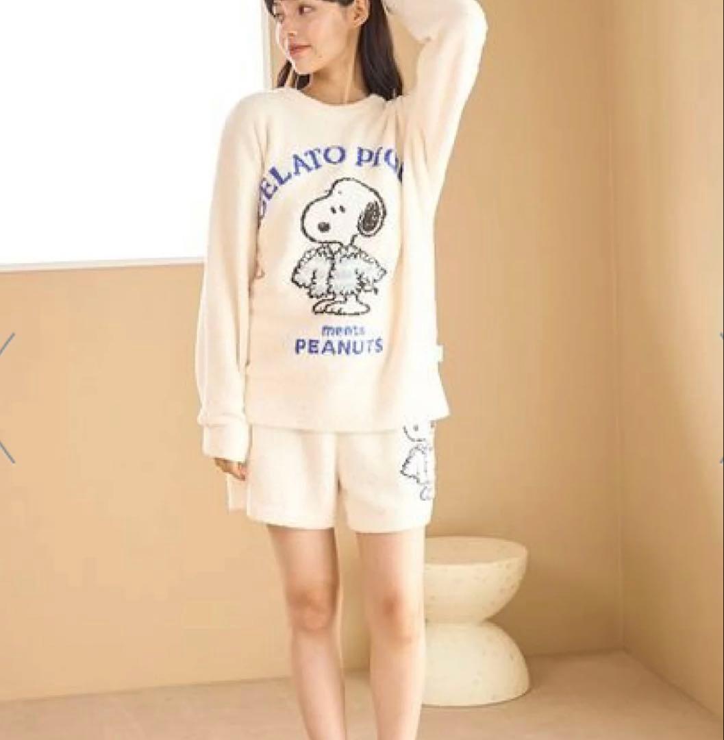 ジェラートピケ　スヌーピー ルームウェア　プルオーバー&ショートパンツ