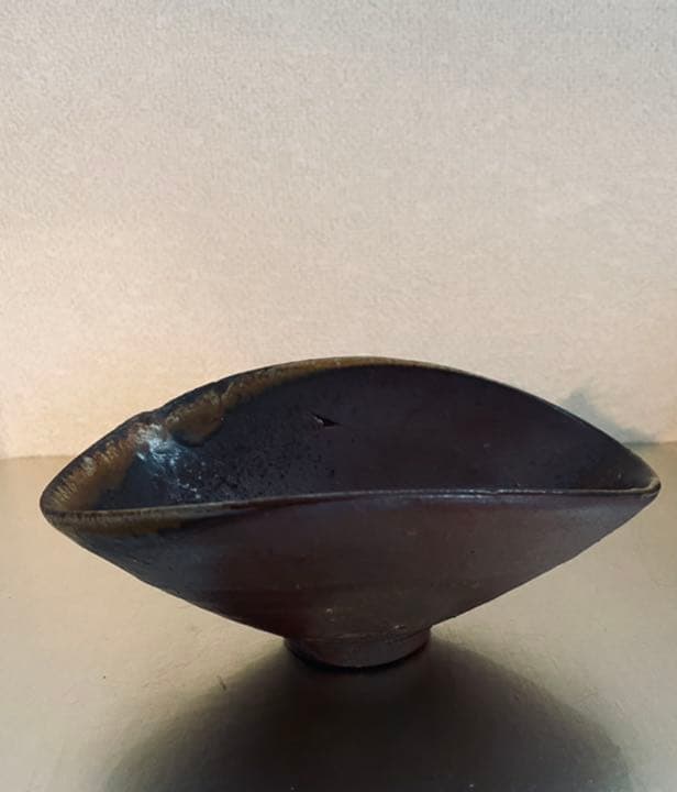 茶碗　備前　杉本立夫　号は泥牛　　京都大吉主人　抹茶碗　桐箱入