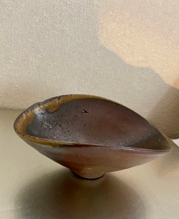 茶碗　備前　杉本立夫　号は泥牛　　京都大吉主人　抹茶碗　桐箱入