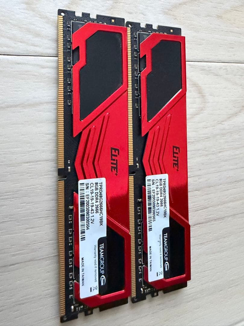 Team DDR4 2666MHz 16GB (8GBx2枚)