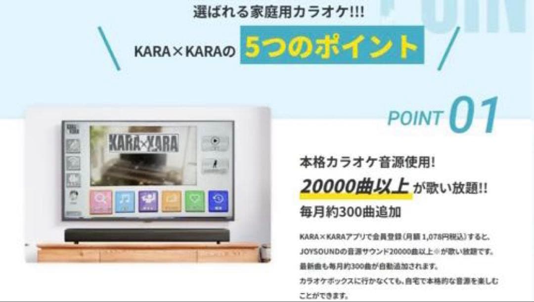 新品未使用　家庭用 カラオケセット「KARA×KARA」カラオケサウンドバー