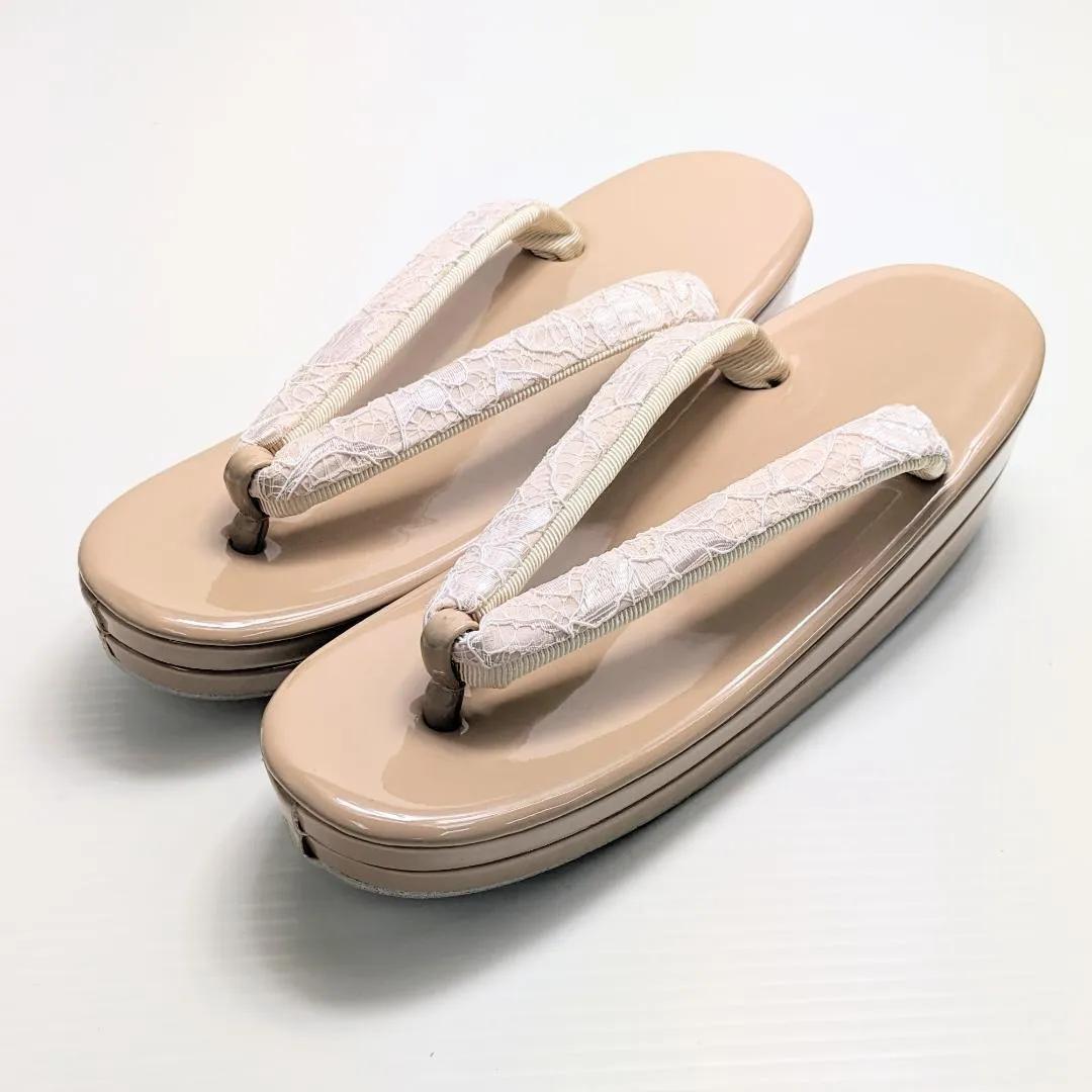 草履 バッグ セット レース ベージュ ゴールド フリーサイズ u61