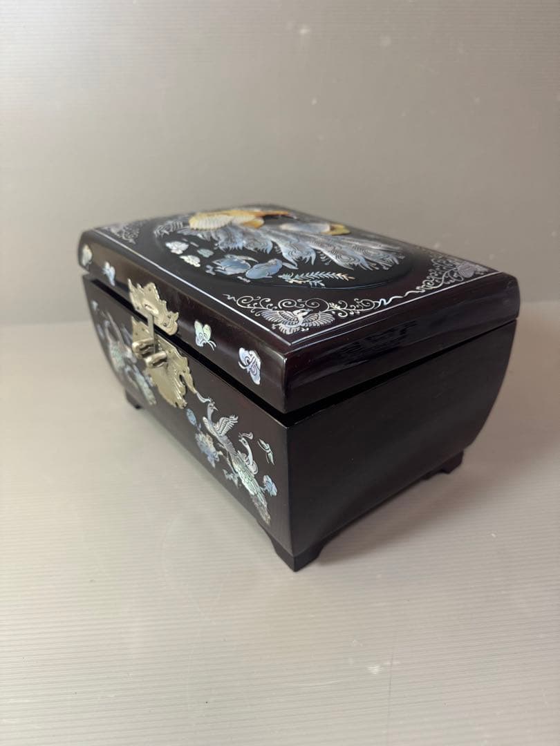2794 螺鈿細工 花鳥　宝石箱 小物入れ 漆器 アクセサリーケース