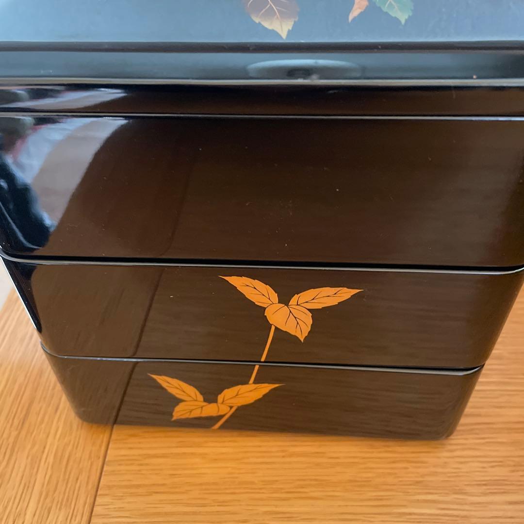 新品未使用　漆　会津漆器　天然木　重箱6.5寸　お正月　おせち