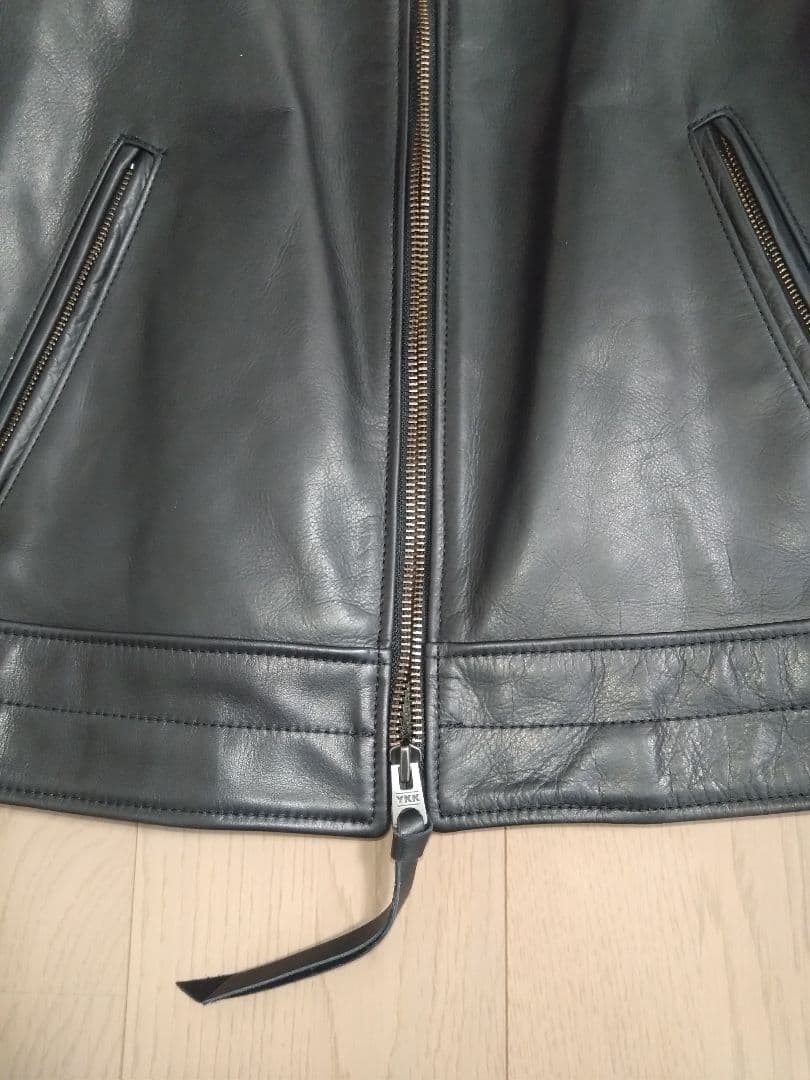 美品 Johnbull ノーカラー レザージャケット　Ｓ