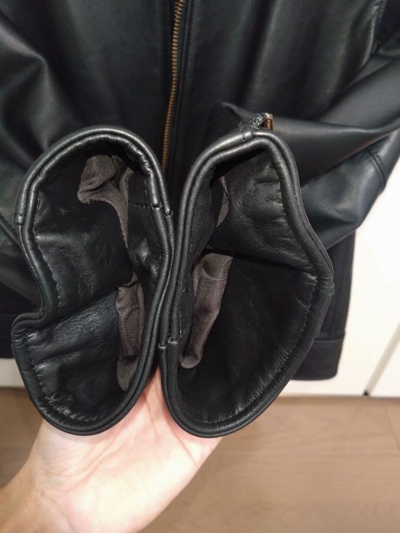 美品 Johnbull ノーカラー レザージャケット　Ｓ