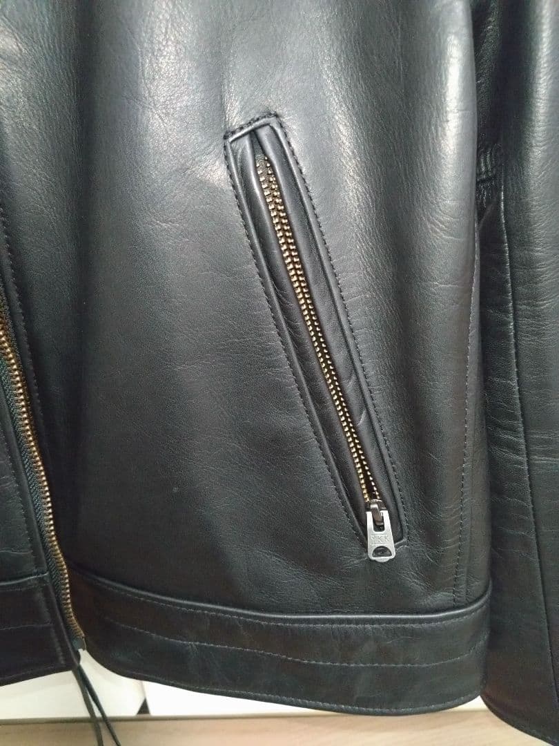 美品 Johnbull ノーカラー レザージャケット　Ｓ