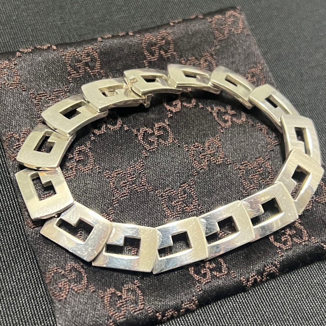 美品✨グッチ ブレスレット Gロゴ モチーフ シルバー SV925