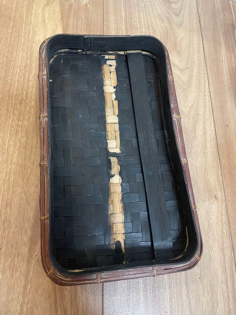 【珍品】煎茶道具　堤藍　茶籠　竹籠　バスケット　骨董品 唐物　1客