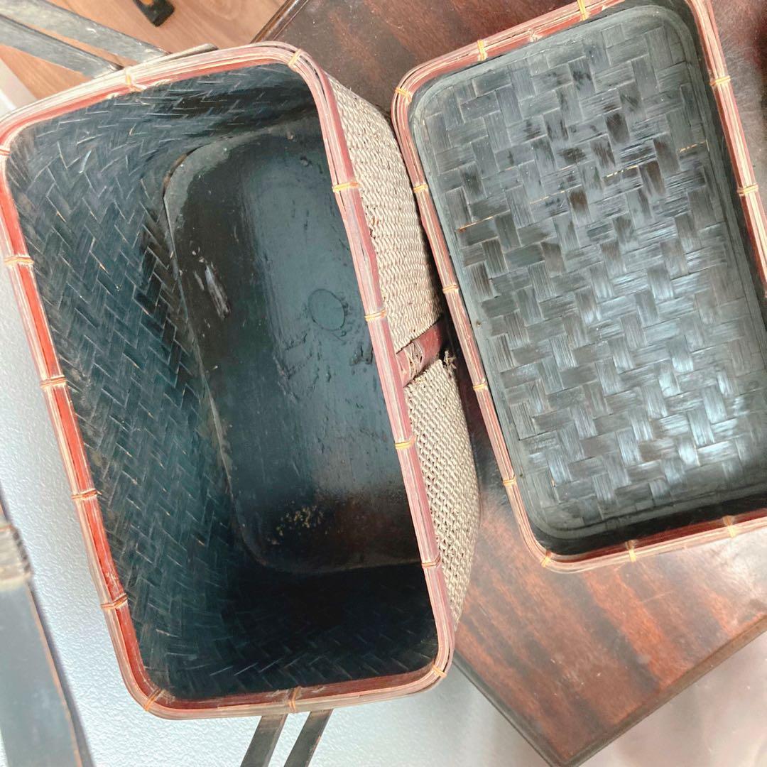 【珍品】煎茶道具　堤藍　茶籠　竹籠　バスケット　骨董品 唐物　1客