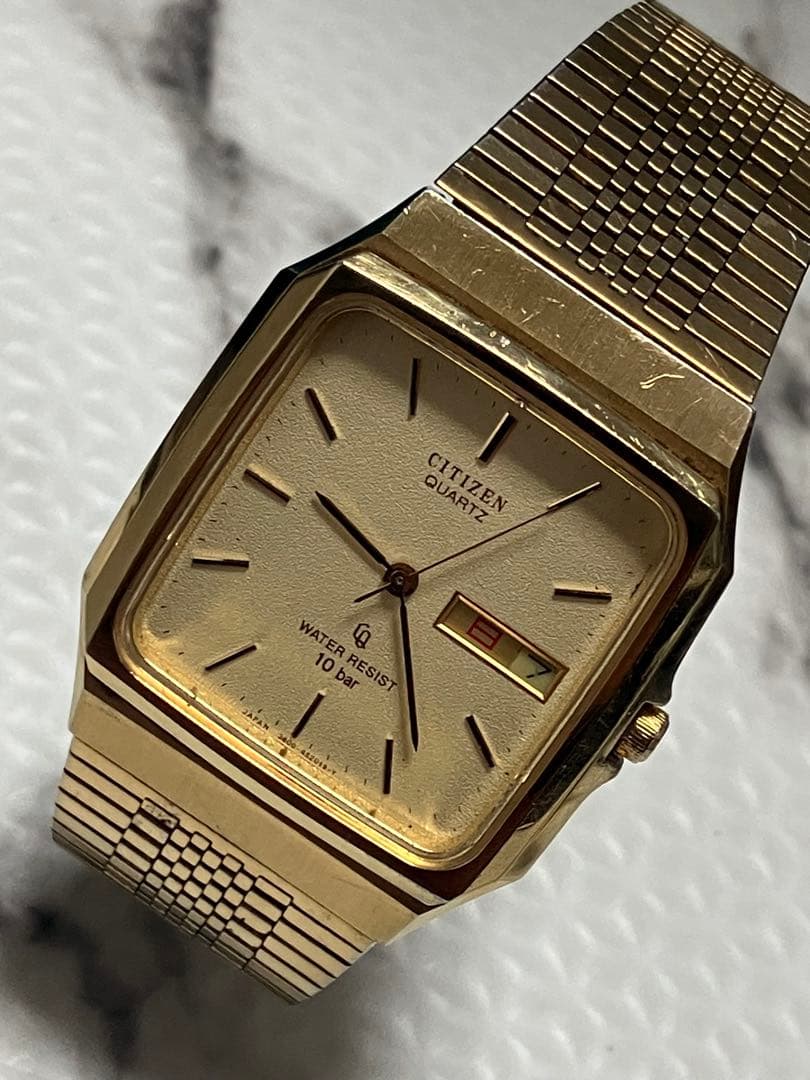 ★CITIZEN スクエア(角型)。1980年代前後製造。ヴィンテージ。動作品。