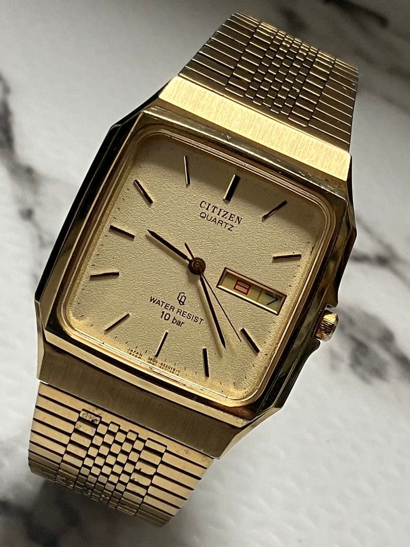 ★CITIZEN スクエア(角型)。1980年代前後製造。ヴィンテージ。動作品。