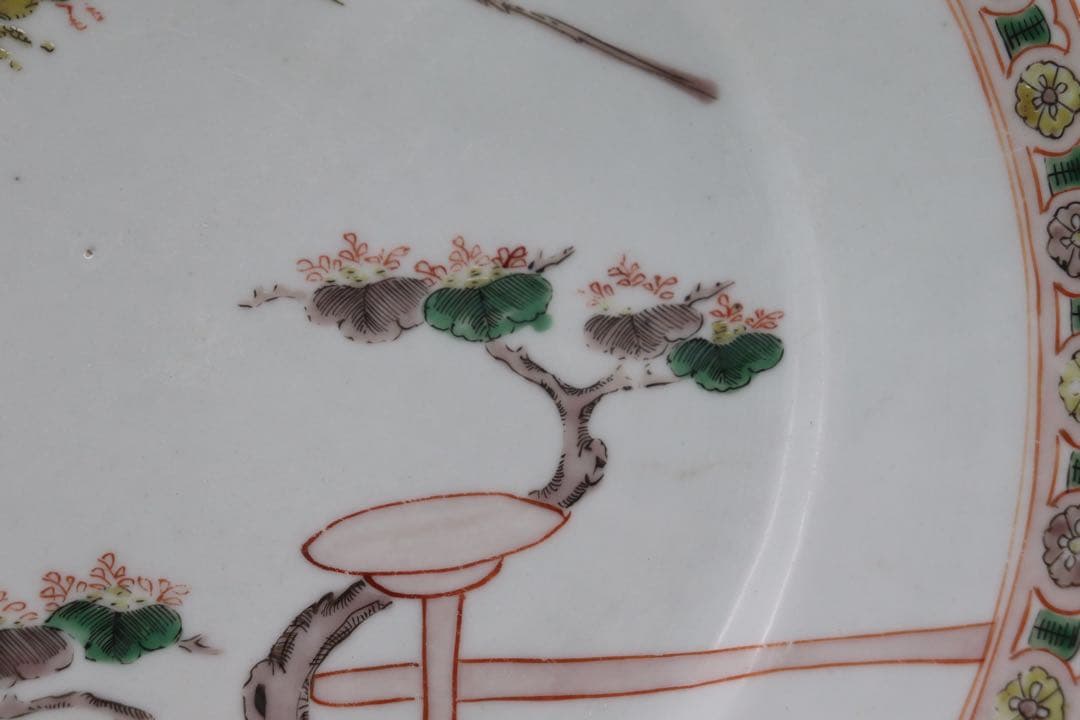 中国　康熙伊万里　鳳紋大皿　木箱入　送料込み1229