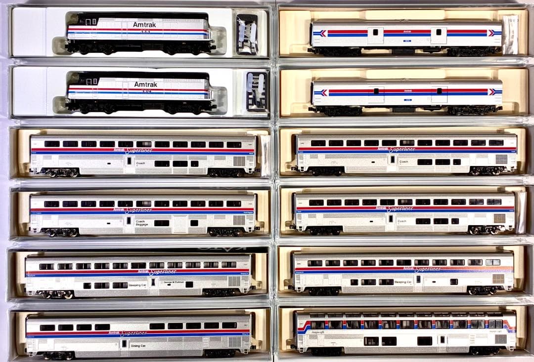 ☆ Amtrak スーパーライナー 客車＆牽引機　F40PH重連モデル☆彡