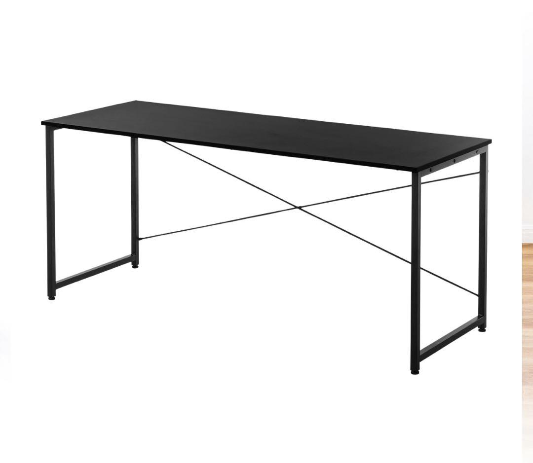 サンワダイレクト シンプルワークデスク ブラック　　幅160cm×奥行60cm