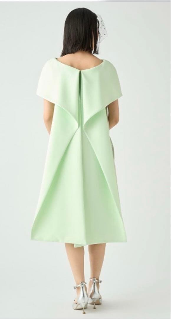 セルフォード　ジャガードケープドレス　ミントカラー