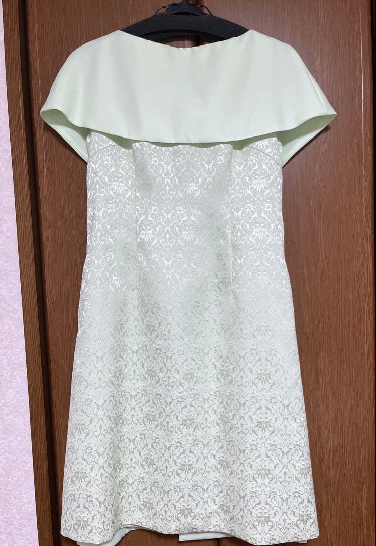 セルフォード　ジャガードケープドレス　ミントカラー