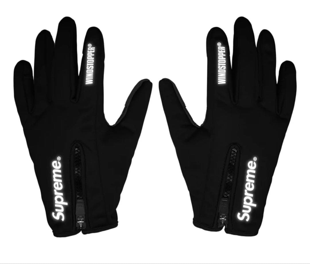 Supreme WINDSTOPPER Zip Gloves 黒L 25FW