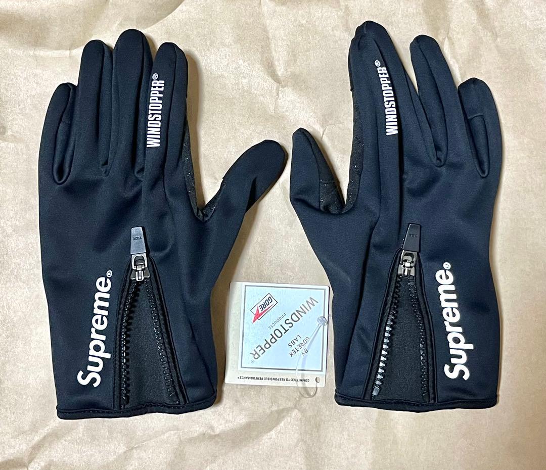 Supreme WINDSTOPPER Zip Gloves 黒L 25FW