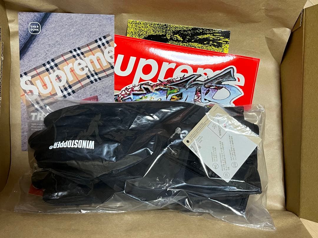 Supreme WINDSTOPPER Zip Gloves 黒L 25FW