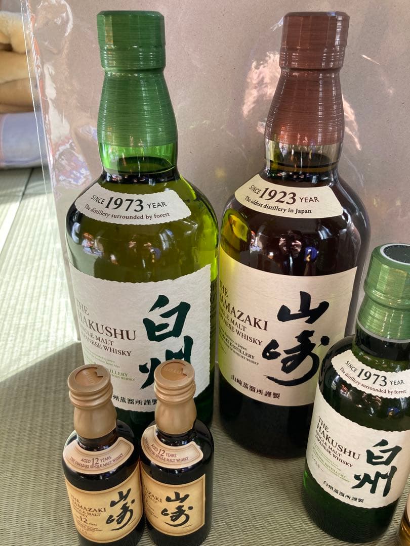 【未開封】ウィスキー　サントリー 山崎 白州、山崎12年ウイスキーセットまとめ売
