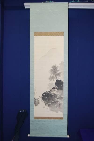 真作/橋本菱華/橋本陵華/山水帰樵/布袋屋掛軸HB-212