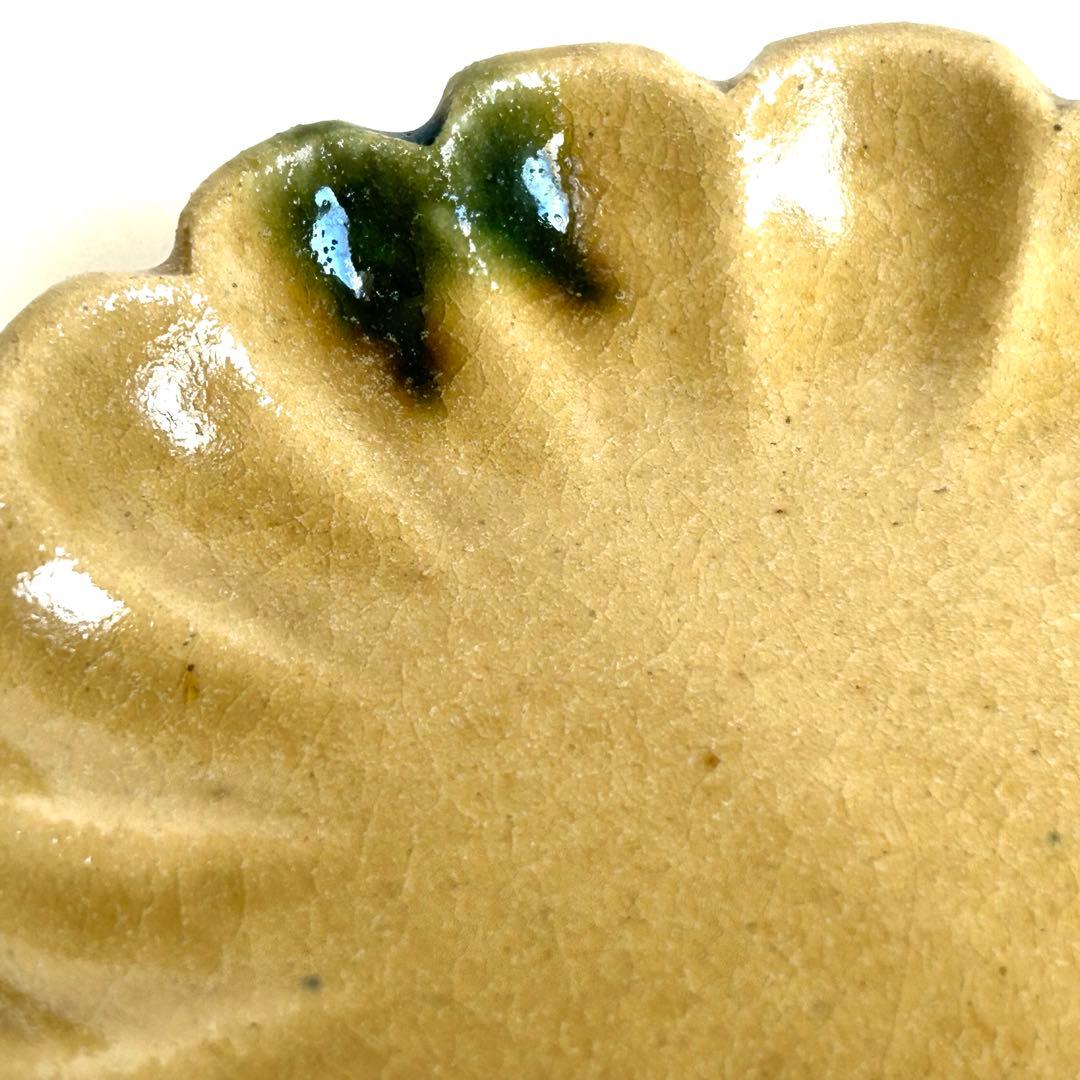 【希少、美品】小皿 皿 菊小皿 5枚 木箱美濃焼の名工　大嶋久興　【子の日窯】