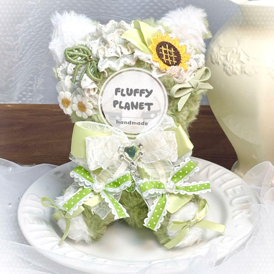 【くろもじ】 おすわりひまわり#60&おすわり水色ネコ#58 2点セット