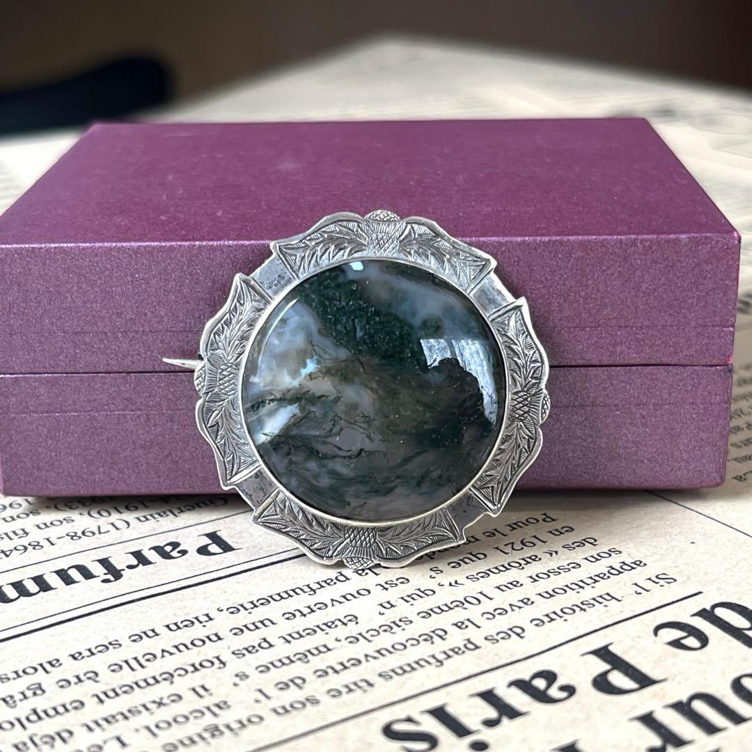 ★魅惑★ 英国 ヴィクトリアン ブローチ 純銀 シルバー 刻印有 1920年