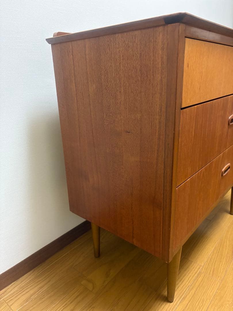 北欧 デンマーク ヴィンテージ チーク オーク 3段 チェスト