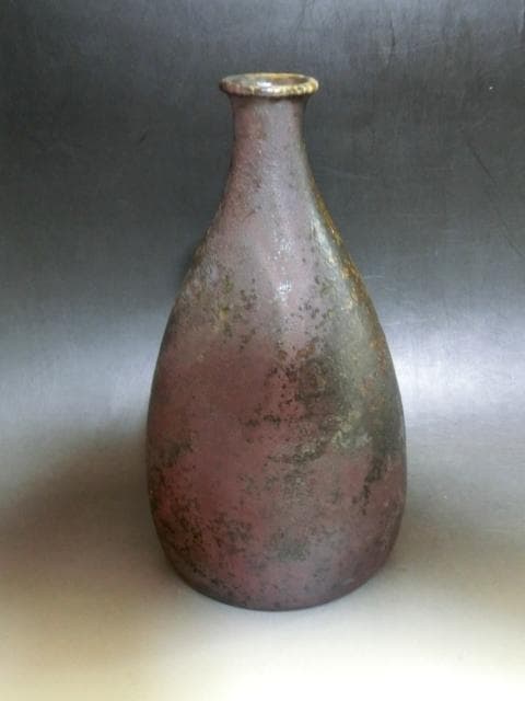 花瓶●丹波【清水美和雄作】丹羽の壺 一輪挿し 花器 作家物 桐共箱 時代物 骨董