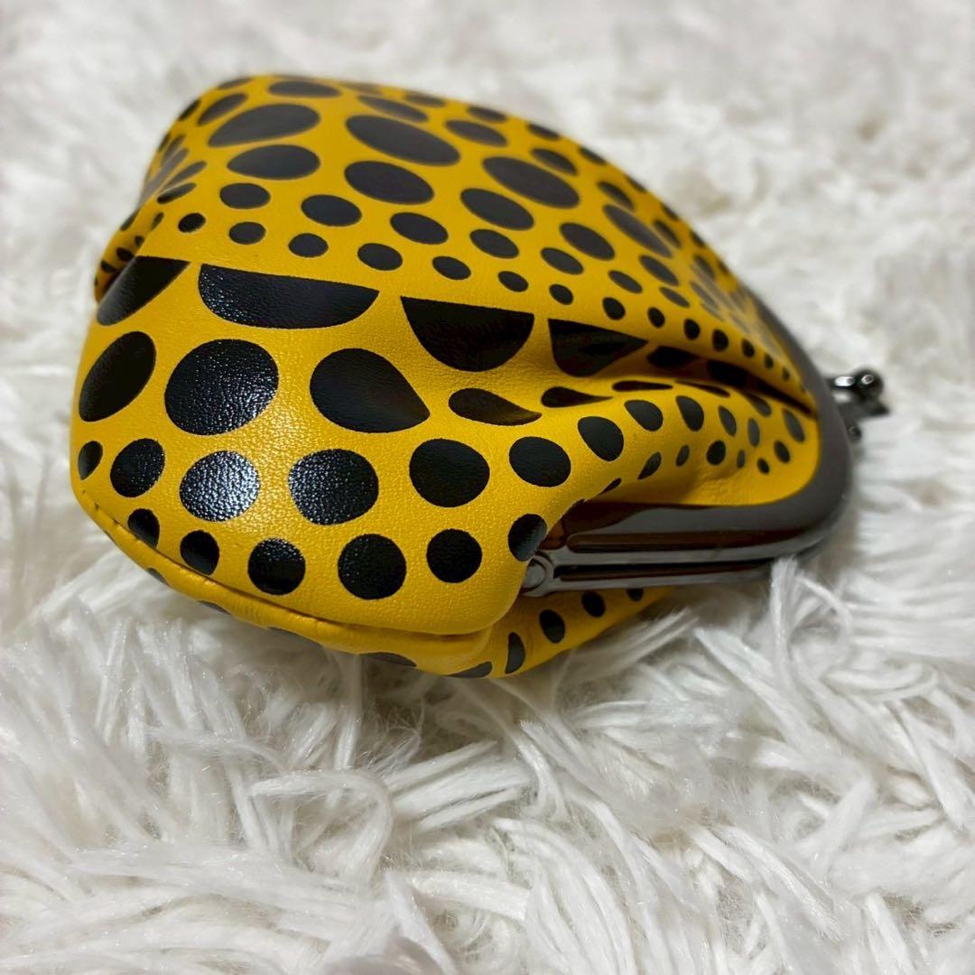 未使用級　草間彌生　がま口　財布　ドット　水玉　かぼちゃ　イエロー　ブラック