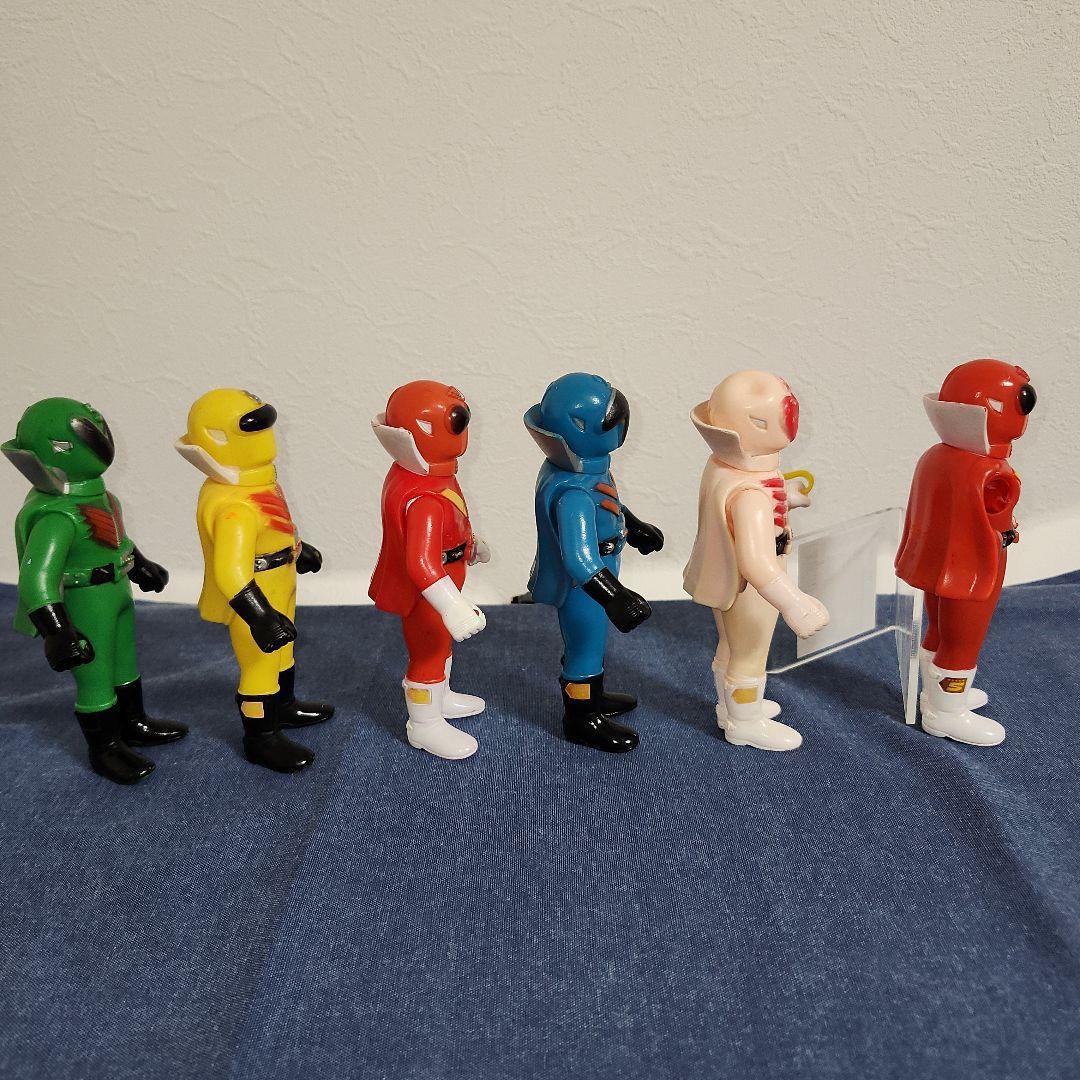 ゴレンジャー　ソフビ　当時物　5体セット　モモレンジャー　腕取れ　1体オマケ付き