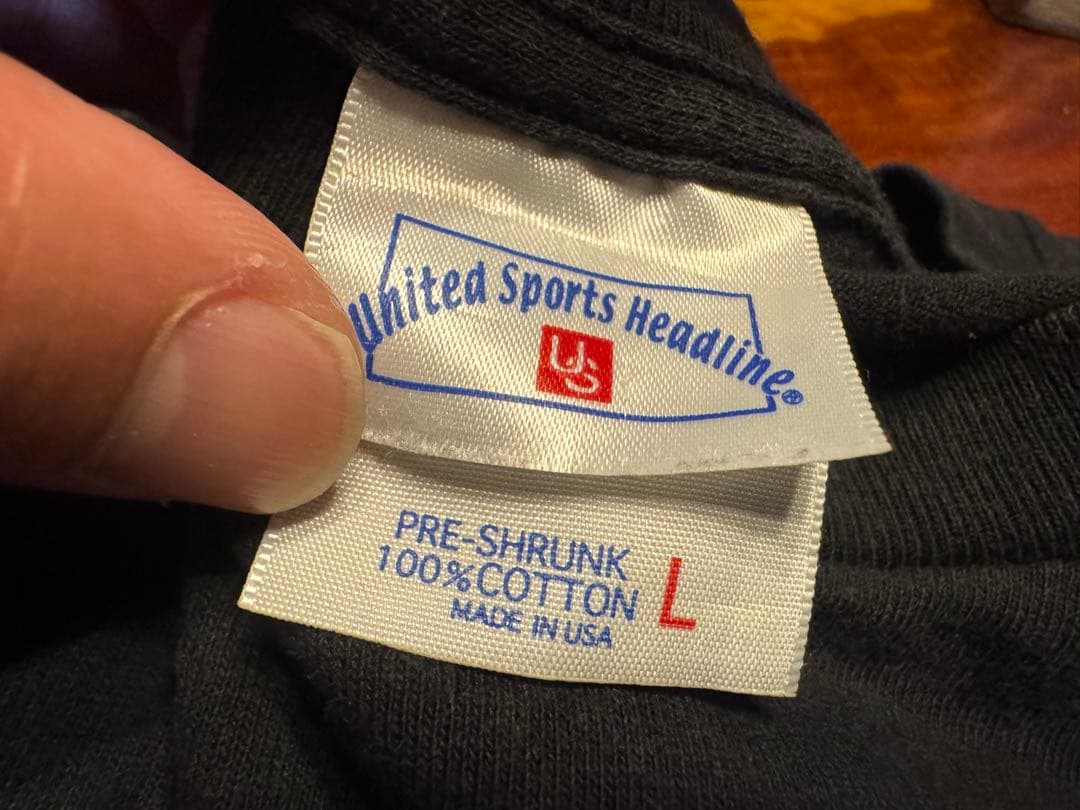 ビンテージBALZAC黒グラフィック、バンT made in USA、L美品