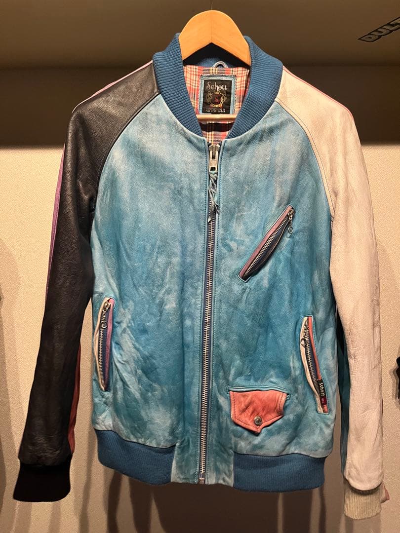 Schott マルチカラーレザージャケット ライダース