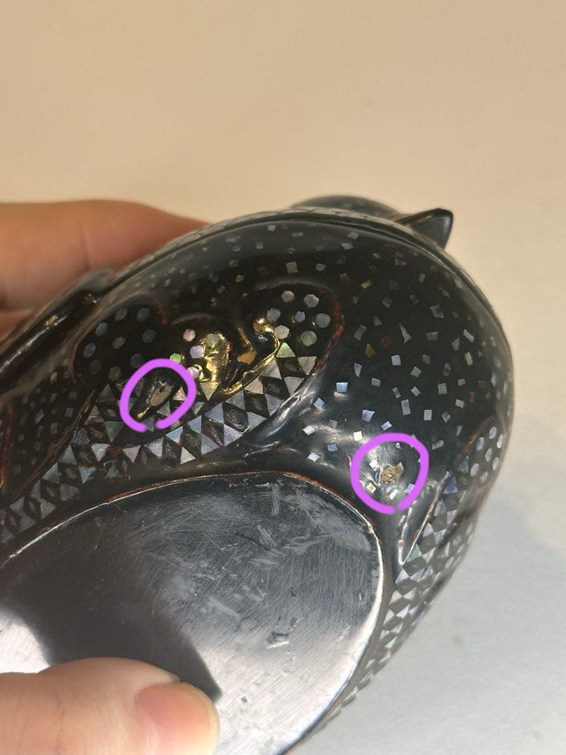 最終価格」希少品 鳥形香合 鴛鴦 蒔絵 螺鈿細工 茶道具